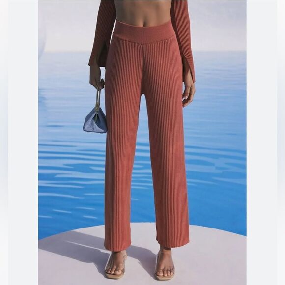 Cult Gaia Jada Knit Pants In Orange.Size L - Picture 6 of 14